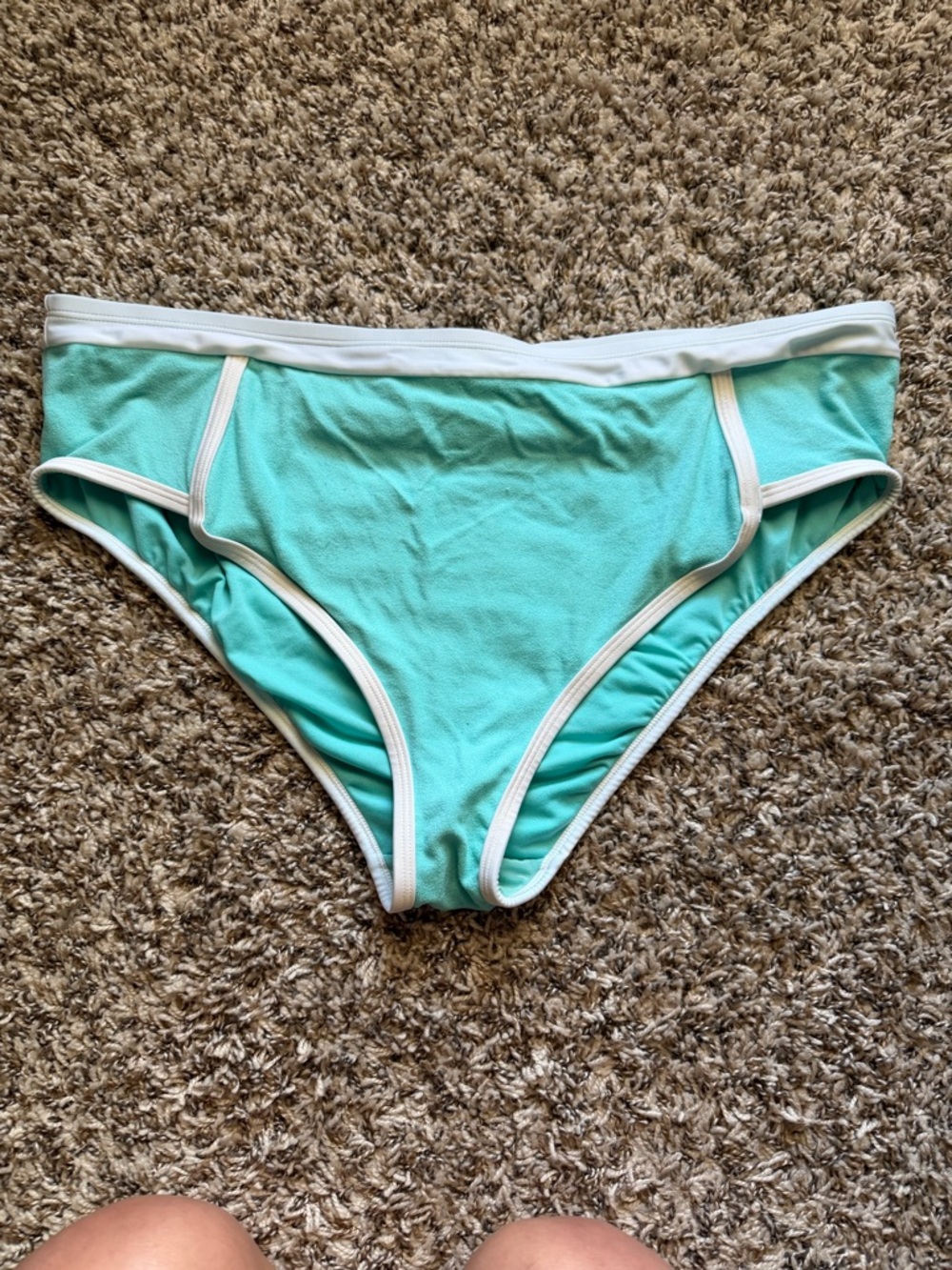 Kona Sol Turquoise Bikini Bottoms with White Trim Terry cloth